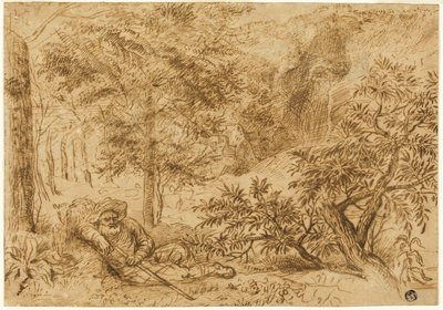 Landschaft mit schlafendem Schäfer unter einem Baum von Jan Lievens