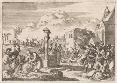 Verfolgung von Protestanten durch Marsaut in Niort, 1682 von Jan Luyken