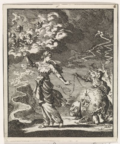 Frau wählt den schmalen Weg, der zum Himmel führt von Jan Luyken