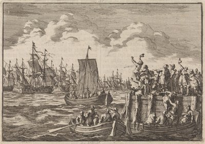 Wilhelm III. verlässt mit der Flotte England, 1688 von Jan Luyken
