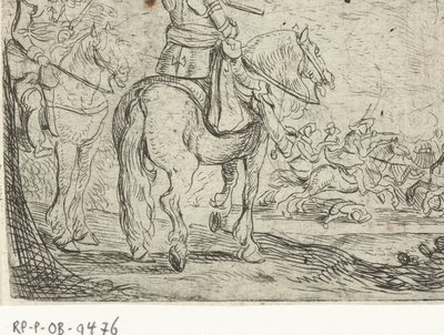 Zwei Reiter bei einem Kavalleriegefecht von Jan Martszen de Jonge