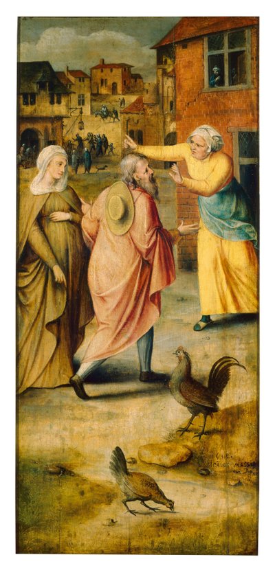 Maria und Josef finden keine Unterkunft in Bethlehem von Jan Massys or Metsys