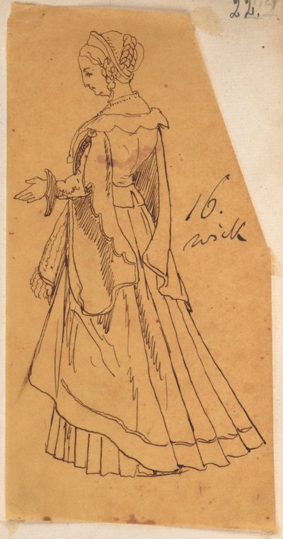 Skarbczyk. Stehende Frau in Kleidung des 16. Jahrhunderts von Jan Matejko