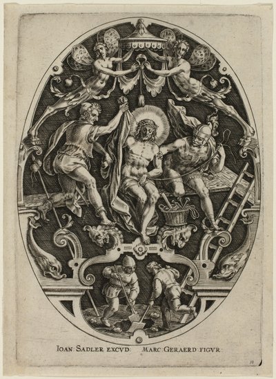Christus wird von den Soldaten entkleidet, aus Passion Christi von Jan Sadeler I