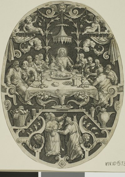 Das letzte Abendmahl, aus Passion Christi von Jan Sadeler I