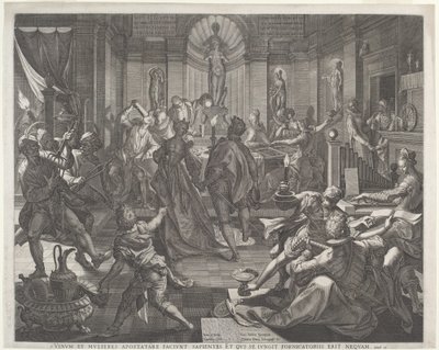 Ein Lusthaus von Jan Sadeler I, after Joos van Winghe