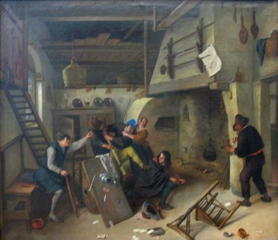 Eine Schlägerei unter Kartenspielern in einer Taverne von Jan Steen
