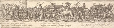 Trupp von Soldaten mit Gepäckwagen und Tod zu Pferd von Jan Theodor de Bry