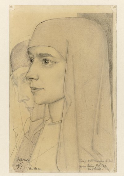 Porträt von Treesje Westermann, Mutter Thérèse Huf von Bethanië von Jan Toorop