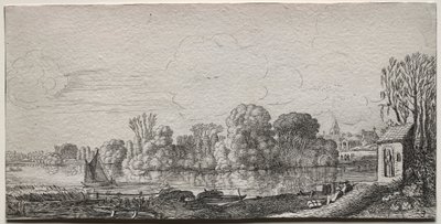 Eine kleine Kapelle an einem Teich von Jan Van de Velde