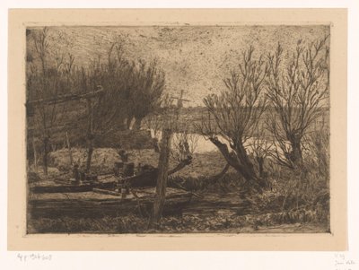 Landschaft mit Kähnen in einem Graben nahe einem Kanal von Jan Veth
