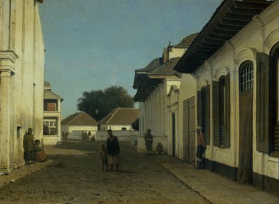 Eine Straße im alten Teil von Batavia von Jan Weissenbruch