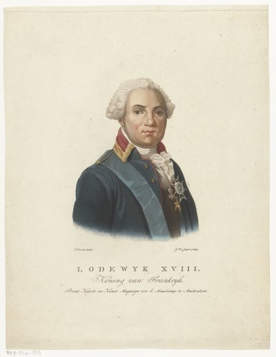 Porträt von Ludwig XVIII., König von Frankreich von Jan Willem Caspari