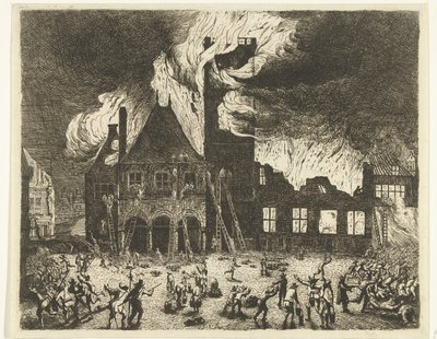 Der Brand im Alten Rathaus von Amsterdam, 1652 von Jan de Baen