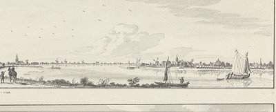 Blick über die Lek auf die Dörfer Lopik, Jaarsveld, Tienhoven, Ameide und das Haus Herlaer von Jan de Beijer