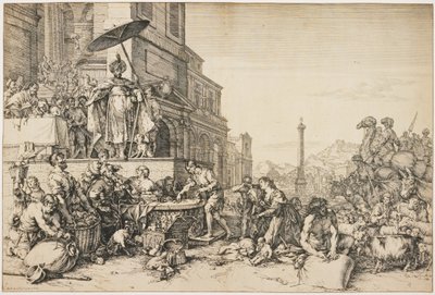 Joseph verteilt Getreide in Ägypten, ca. 1648-57 von Jan de Bisschop