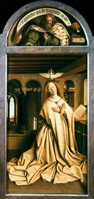 Der Genter Altar. Anbetung des mystischen Lammes: Jungfrau Maria, 1432 von Jan van Eyck