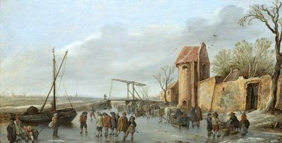 Eine Szene auf dem Eis von Jan van Goyen