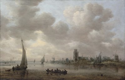 Blick auf die Maas mit Dordrecht im Hintergrund von Jan van Goyen