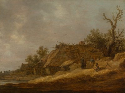 Verfallenes Bauernhaus mit Bauern von Jan van Goyen