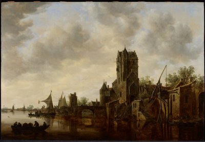 Flusslandschaft mit dem Pellecussen-Tor nahe Utrecht von Jan van Goyen