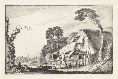 Figuren bei einer verfallenen Scheune von Jan van de Velde (II)