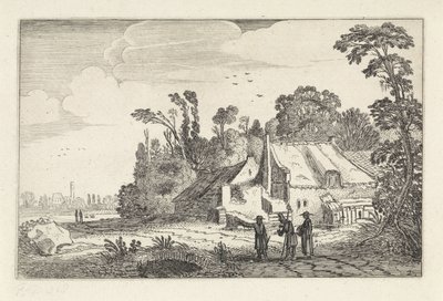 Figuren auf einem Landweg bei einem Bauernhof von Jan van de Velde (II)