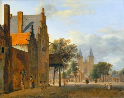 Platz und Kirche Saint-Victor in Xanten von Jan van der (manner of) Heyden