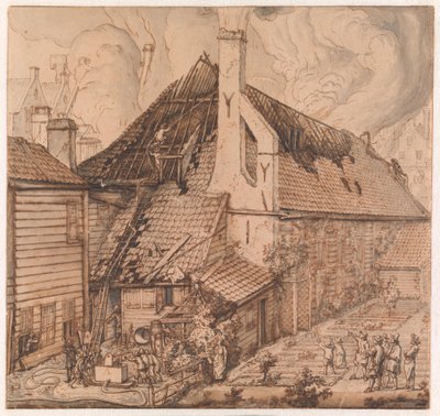 Der Brand in der Seifensiederei „De Bruynvis“ von Jan van der Heyden