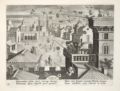 Fangen von Schwalben mit Spiegelplatten mit Löchern, Tafel 77, Illustration aus 