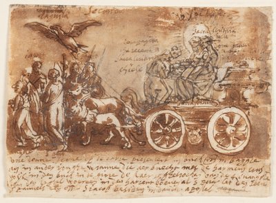 Vorstudie für den Triumph der Heiligen Schrift von Jan van der Straet, called Stradanus