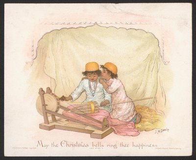 Weihnachtskarte (Chromolithografie) von Jane M. Dealy