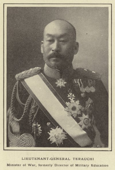 Generalleutnant Terauchi, Kriegsminister, ehemals Direktor der militärischen Ausbildung von Japanese Photographer
