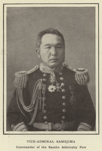 Vizeadmiral Samejima, Kommandant des Saseho-Admiralitätshafens von Japanese Photographer