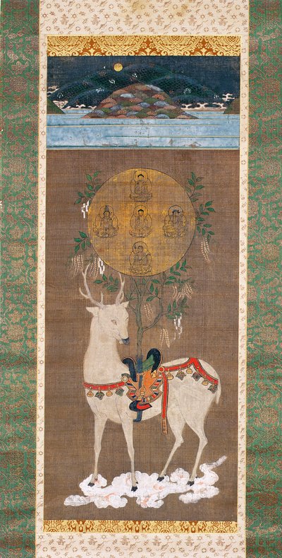 Kasuga-Hirsch mit Mandala, Muromachi-Periode (1392-1573) von Japanese School