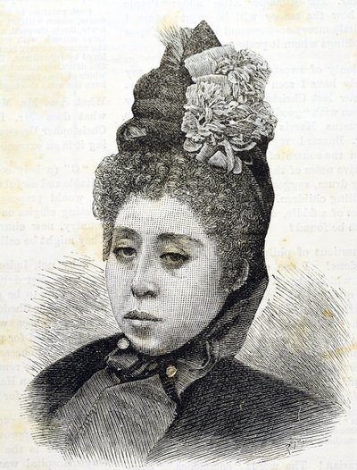 Meiji-Ära. Prinzessin Komatsu von Japan. Illustration von 1887 (Gravur) von Japanese School