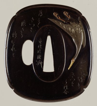 Tsuba Schwertschutz (shakudo Kupfer- und Goldlegierung) von Japanese School