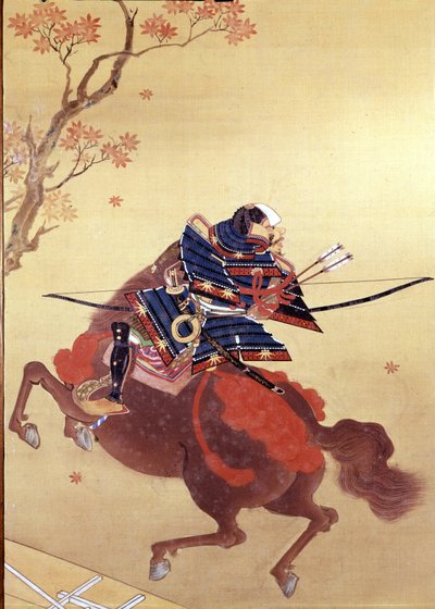 Krieger Munete. Seidenmalerei der Tosa-Schule von Japanese School