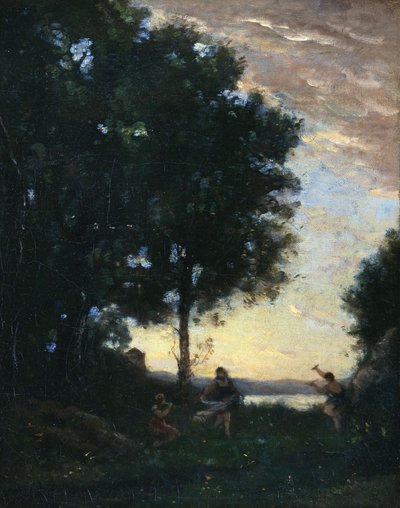 Faune und Nymphen tanzen von Jean-Baptiste-Camille Corot