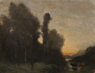 Landschaft, Abendstimmung von Jean-Baptiste-Camille Corot