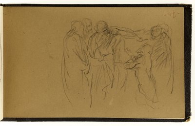 Studie einer Versammlung von Personen, von denen eine kniet (S. 70 des Albums) von Jean-Baptiste Carpeaux