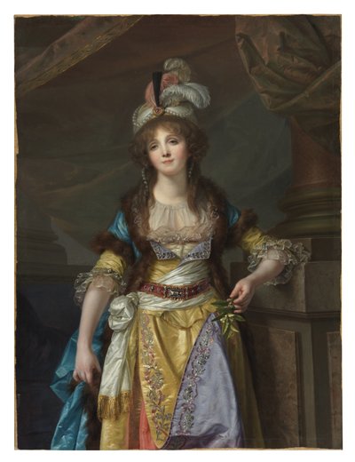 Porträt einer Dame in türkischer Fantasiekleidung von Jean-Baptiste Greuze