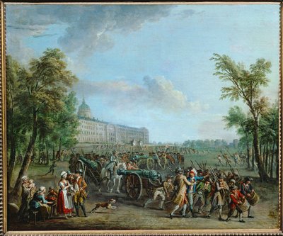 Plünderung des Waffenlagers in den Invalides, Paris von Jean Baptiste Lallemand