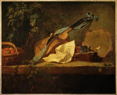 Musikinstrumente und Obstkorb von Jean-Baptiste Simeon Chardin