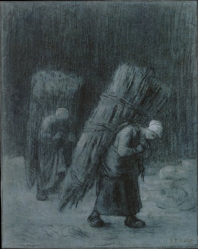 Frauen tragen Reisigbündel von Jean-Francois Millet