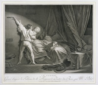 Der Riegel, graviert von Maurice Blot, veröffentlicht in Paris (Gravur) von Jean-Honore (after) Fragonard