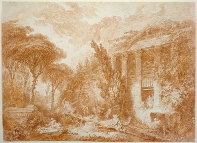 Parklandschaft des Marburger Schlosses von Jean-Honore Fragonard