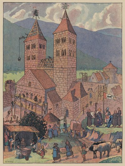 Bau der Abtei Murbach bei Guebwiller, Elsass von Jean Jacques Waltz