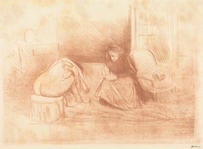Frau bei der Toilette mit ihrem Zimmermädchen (2. Platte im Querformat) von Jean-Louis Forain