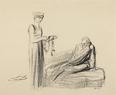 a) Fesseln (recto); b) Mehrere Figuren (verso) von Jean-Louis Forain